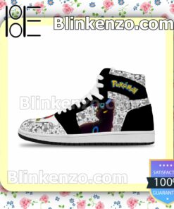 Cool Classic Pokemon Umbreon Solid Color Line Air Jordan 1 Mid Shoes