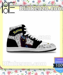 Cool Classic Pokemon Umbreon Solid Color Line Air Jordan 1 Mid Shoes b