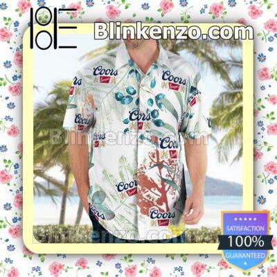 Coors Banquet Beer Colorful Leaves Pattern Summer Hawaiian Shirt a