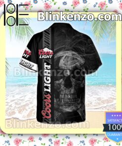 Coors Light Smoky Skull Black Summer Hawaiian Shirt b