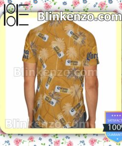 Corona Light Palm Tree Yellow Summer Hawaiian Shirt, Mens Shorts a