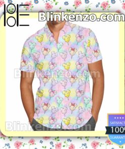 Cotton Candy Mouse Ears Pattern Disney Cartoon Graphics Summer Hawaiian Shirt, Mens Shorts