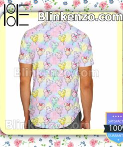 Cotton Candy Mouse Ears Pattern Disney Cartoon Graphics Summer Hawaiian Shirt, Mens Shorts a