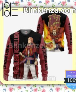 Crimson Lion Fuegoleon Vermillion Black Clover Anime Personalized T-shirt, Hoodie, Long Sleeve, Bomber Jacket a