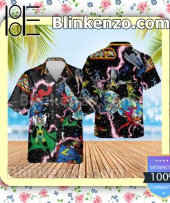 Crisis on Infinite Earths Black Summer Hawaiian Shirt, Mens Shorts