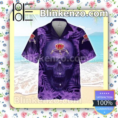 Crown Royal Angry Skull Flowery Purple Summer Hawaiian Shirt a