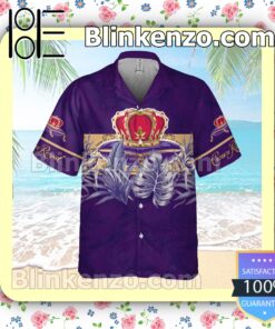 Crown Royal Canadian Whisky Leaves Pattern Purple Summer Hawaiian Shirt a