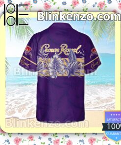 Crown Royal Canadian Whisky Leaves Pattern Purple Summer Hawaiian Shirt b
