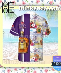 Crown Royal Collection Hibicus Palm Tree Purple Summer Hawaiian Shirt b