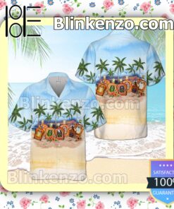 Crown Royal Collection Palm Tree Blue Summer Hawaiian Shirt