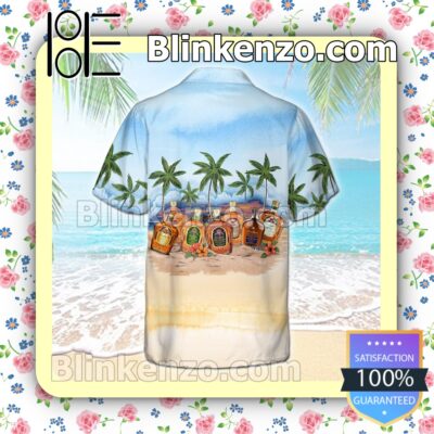Crown Royal Collection Palm Tree Blue Summer Hawaiian Shirt b