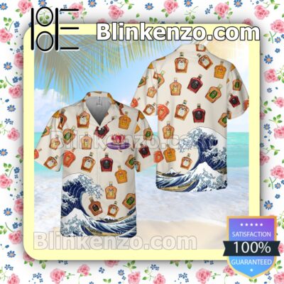 Crown Royal Collections Beach Waves Beige Summer Hawaiian Shirt