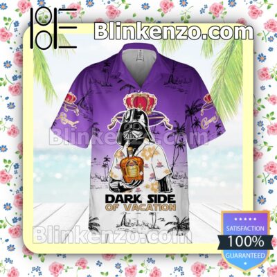 Crown Royal Darth Vader Dark Side Of Vacation Ombre Purple White Summer Hawaiian Shirt a