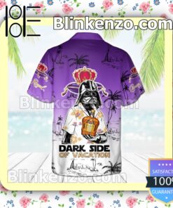 Crown Royal Darth Vader Dark Side Of Vacation Ombre Purple White Summer Hawaiian Shirt b