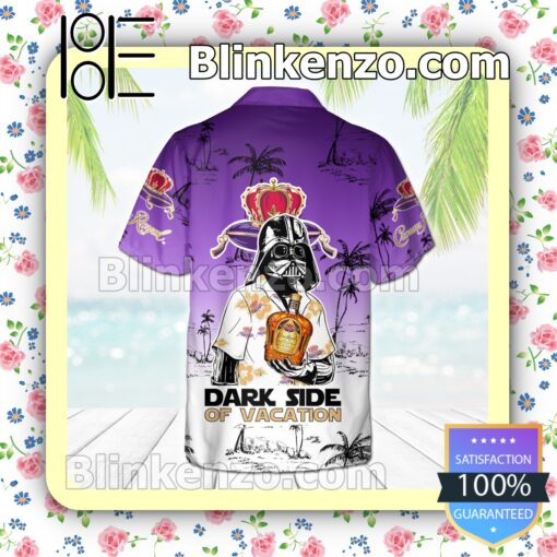 Crown Royal Darth Vader Dark Side Of Vacation Ombre Purple White Summer Hawaiian Shirt b