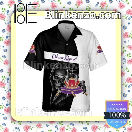 Crown Royal Death Black White Summer Hawaiian Shirt a