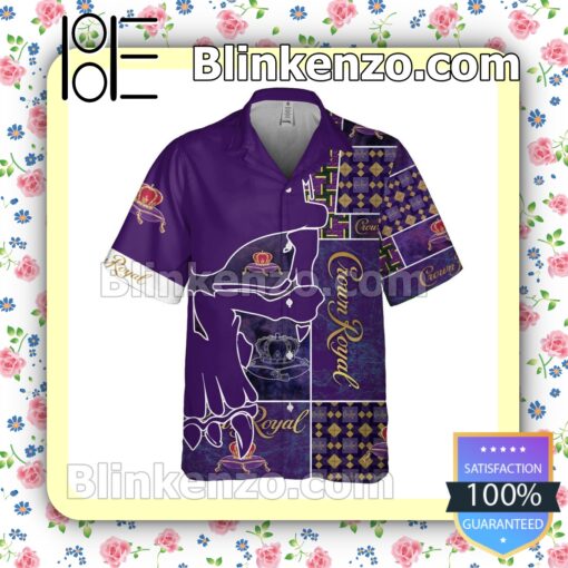 Crown Royal Fine De Luxe Purple Summer Hawaiian Shirt a