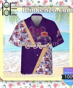 Crown Royal Flowery White Purple Summer Hawaiian Shirt a