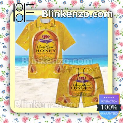 Crown Royal Honey Unisex Yellow Summer Hawaiian Shirt c