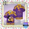 Crown Royal Mickey Mouse Hibicus Flower Purple Summer Hawaiian Shirt