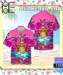 Crown Royal On The Sand Palm Tree Pink Summer Hawaiian Shirt