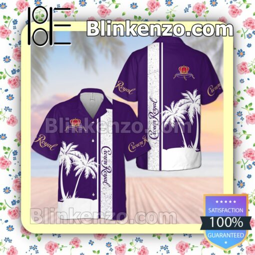 Crown Royal Palm Tree Pattern Purple Summer Hawaiian Shirt, Mens Shorts