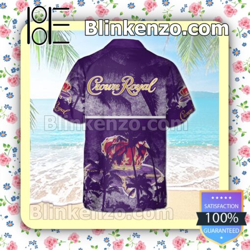 Crown Royal Palm Tree Purple Summer Hawaiian Shirt b