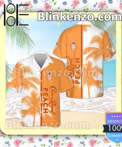 Crown Royal Peach Palm Tree Orange Summer Hawaiian Shirt