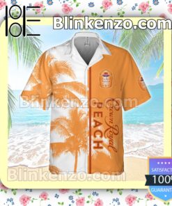 Crown Royal Peach Palm Tree Orange Summer Hawaiian Shirt a