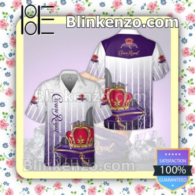 Crown Royal Pinstripe Ombre White Purple Summer Hawaiian Shirt, Mens Shorts