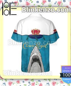 Crown Royal Shark White Blue Summer Hawaiian Shirt b