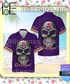 Crown Royal Skull Rose Purple Summer Hawaiian Shirt