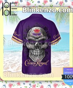 Crown Royal Skull Rose Purple Summer Hawaiian Shirt b