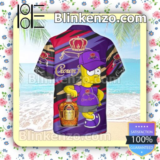 Crown Royal The Simpsons Purple Summer Hawaiian Shirt b