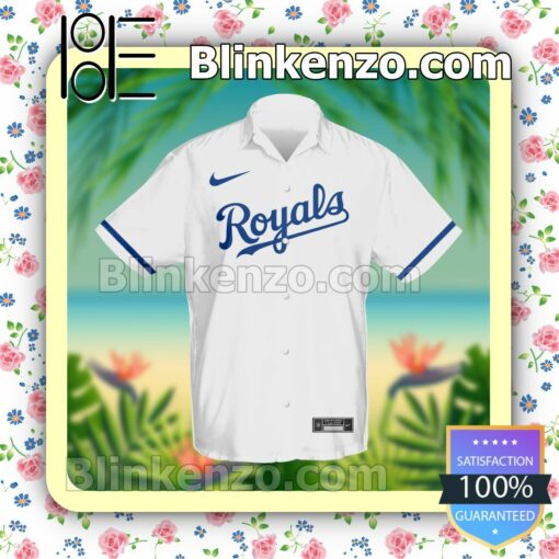 Custom Kansas City Royals Baseball White Summer Hawaiian Shirt, Mens Shorts a