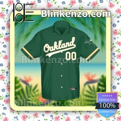 Custom Oakland Athletics Baseball Green Summer Hawaiian Shirt, Mens Shorts a