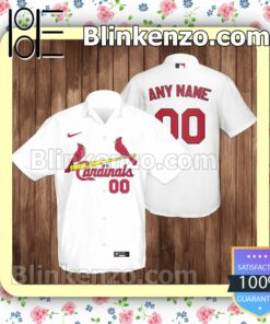 Custom St. Louis Cardinals Baseball White Summer Hawaiian Shirt, Mens Shorts