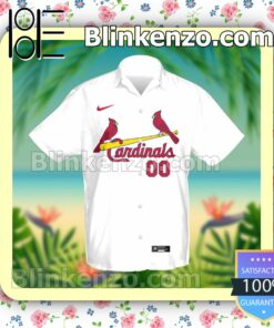 Custom St. Louis Cardinals Baseball White Summer Hawaiian Shirt, Mens Shorts a