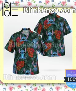 Cute Stitch Tropical Hibiscus Leaf Summer Shirts