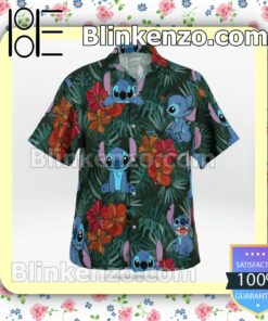Cute Stitch Tropical Hibiscus Leaf Summer Shirts b
