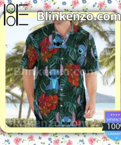 Cute Stitch Tropical Hibiscus Leaf Summer Shirts c