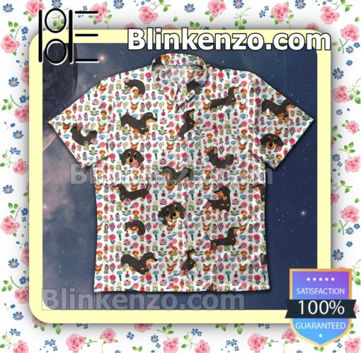 Dachshund Variety Of Flowers Summer Shirts