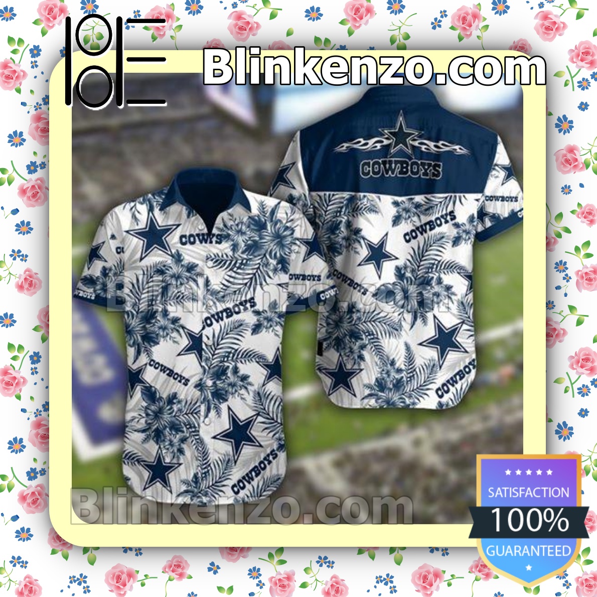 The cheapest Dallas Cowboys Navy Flowers And Palm Leaves Tropical Summer Shirts