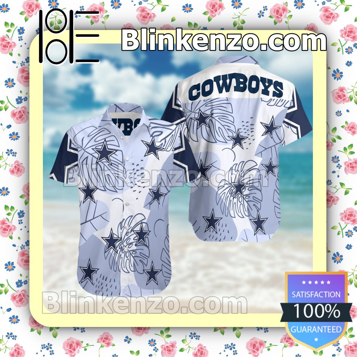 Dallas Cowboys Summer Hawaiian Shirt, Mens Shorts