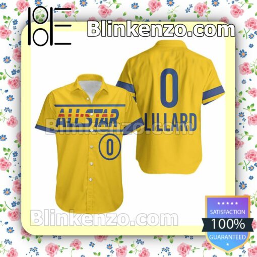 Damian Lillard Blazers All-star Western Conference Gold Jersey Inspired Style Summer Shirt