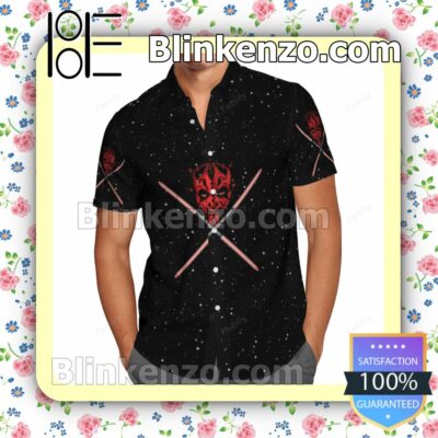 Darth Maul Particles On Black Summer Shirts a