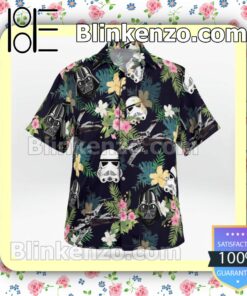 Darth Vader Stormtrooper Helmet Tropical Pattern Summer Shirts b