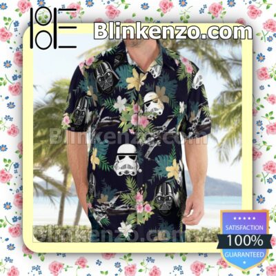 Darth Vader Stormtrooper Helmet Tropical Pattern Summer Shirts c
