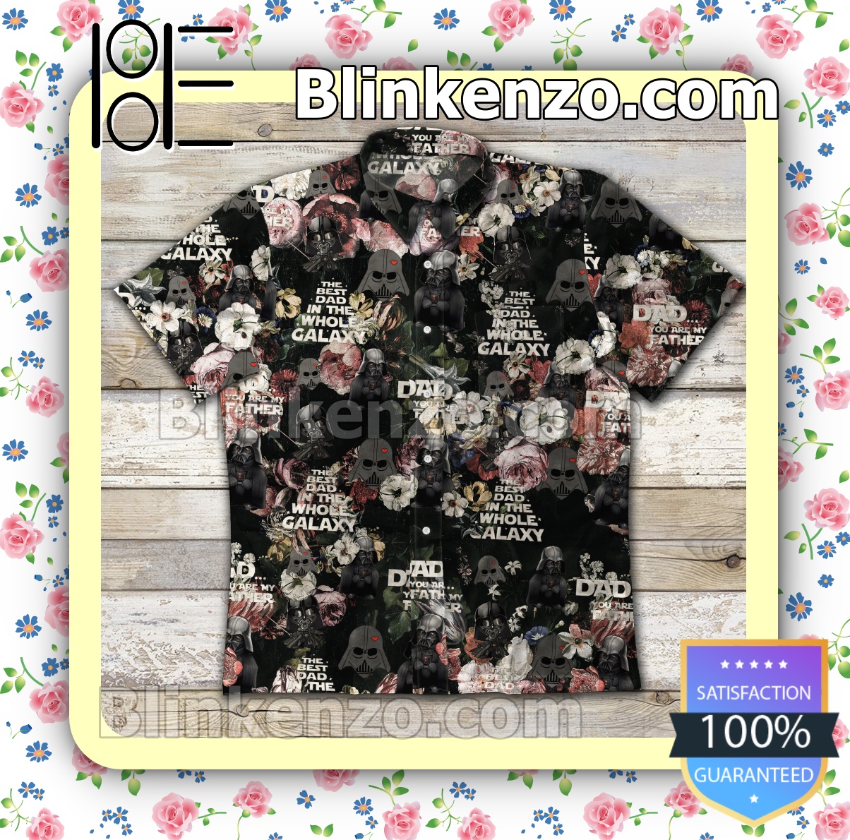 Best Shop Darth Vader The Best Dad In The Whole Galaxy Flower Black Summer Shirts