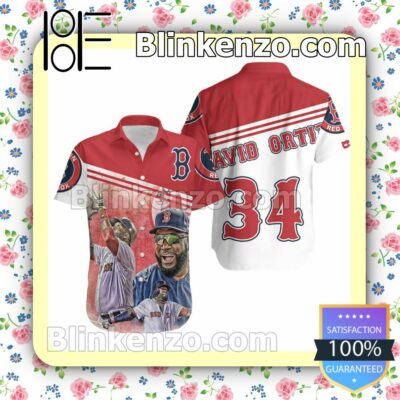 David Ortiz 34 Boston Red Sox Red Summer Shirt